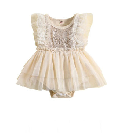 Kaylee- gold sequin lace Playsuit