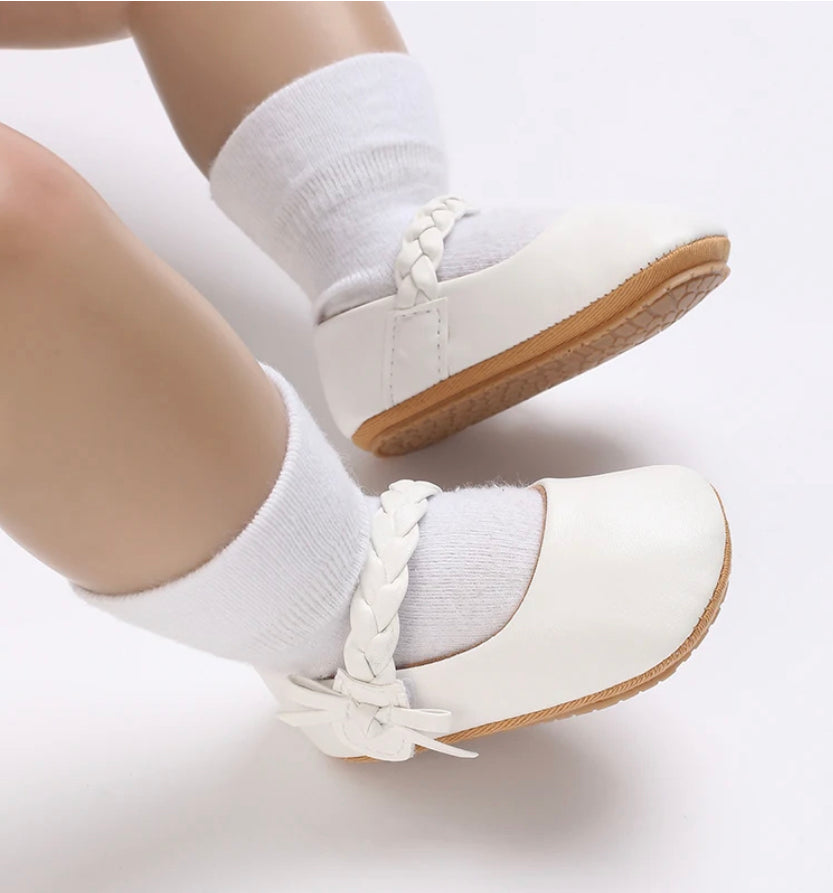 CLEARANCE- plated white shoes