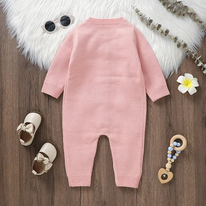 3D flower knit Romper