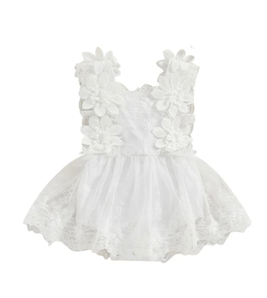 CLEARANCE-Vivianne- vintage lace playsuit