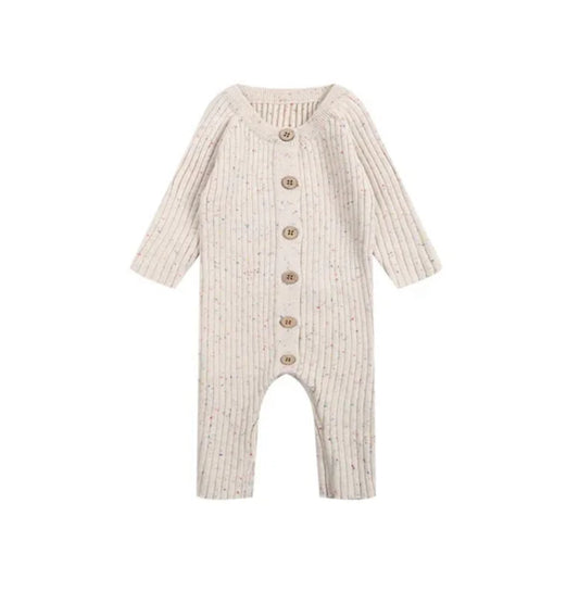 CLEARANCE- Ribbed cotton speckle Romper