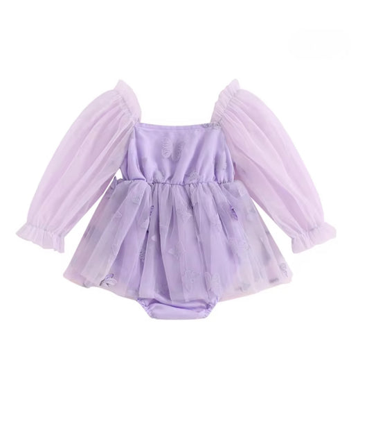 CLEARNCE- 3D Butterfly tulle Romper- limited stock