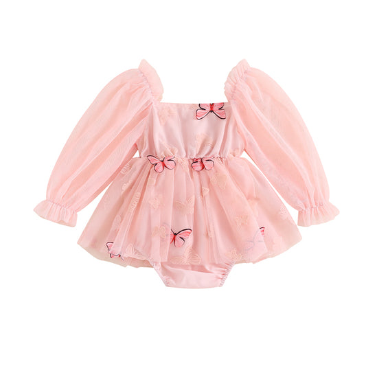 CLEARNCE- 3D Butterfly tulle Romper